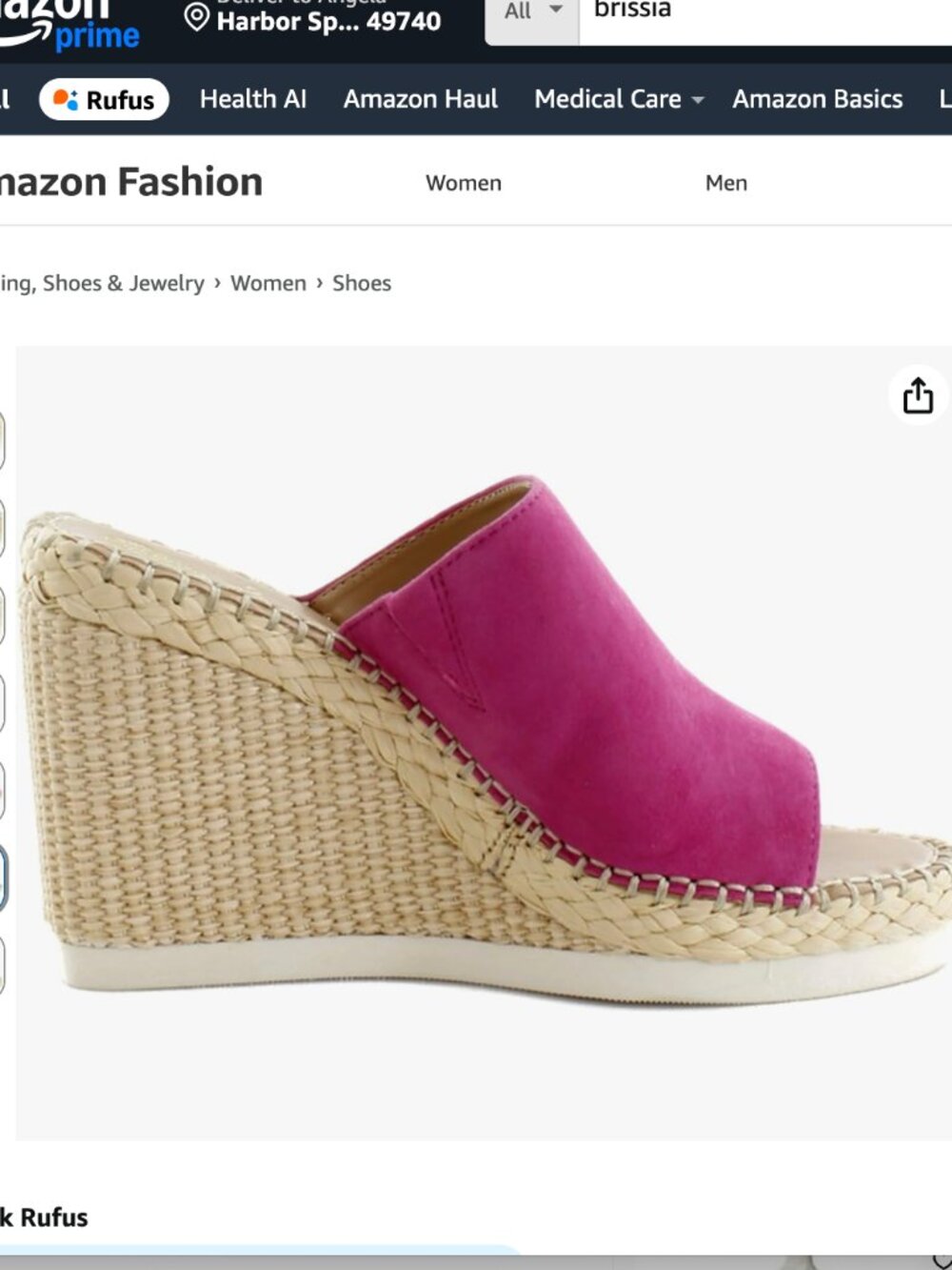 Vince Camuto Brissia Women's Wedge Mule Sandals Hot Pink Size 7.5 M. NWT!!